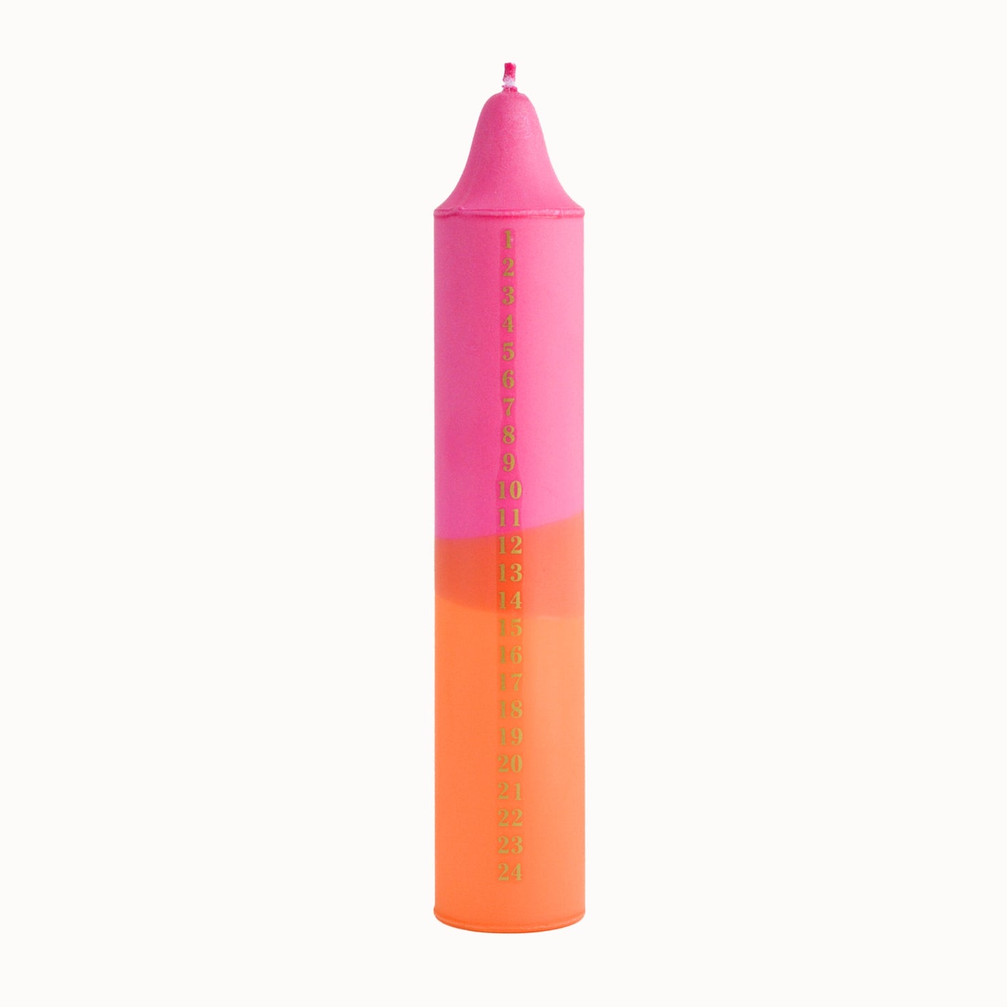 Advent Candle, Kalenderlys Fuchsia & Orange