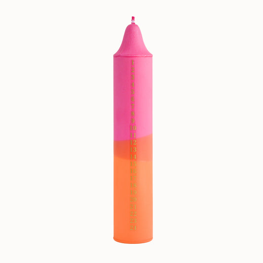 Advent Candle, Kalenderlys Fuchsia & Orange