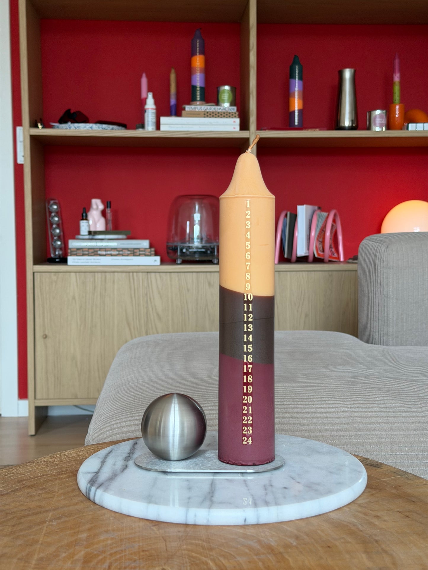Stainless Steel Candle Holder with a ball