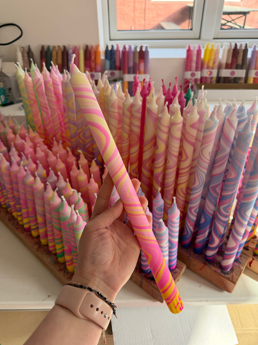 Taper Candles long marble