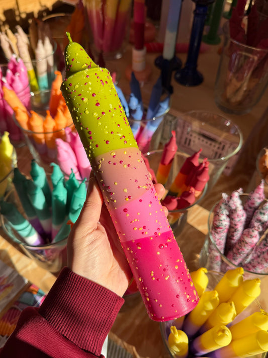 Block Candle, Spring Field Confetti