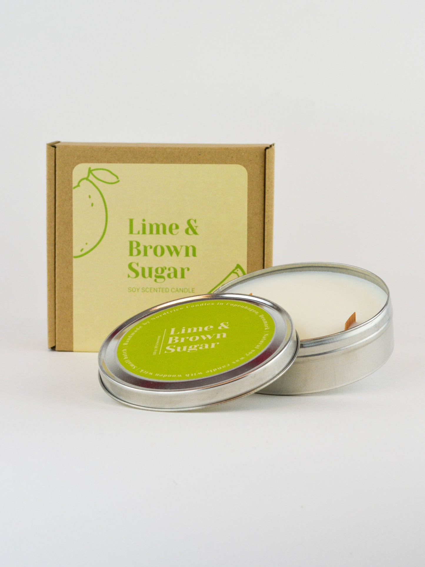 Soy Scented Candle, Lime & Brown Sugar M-L-XL size