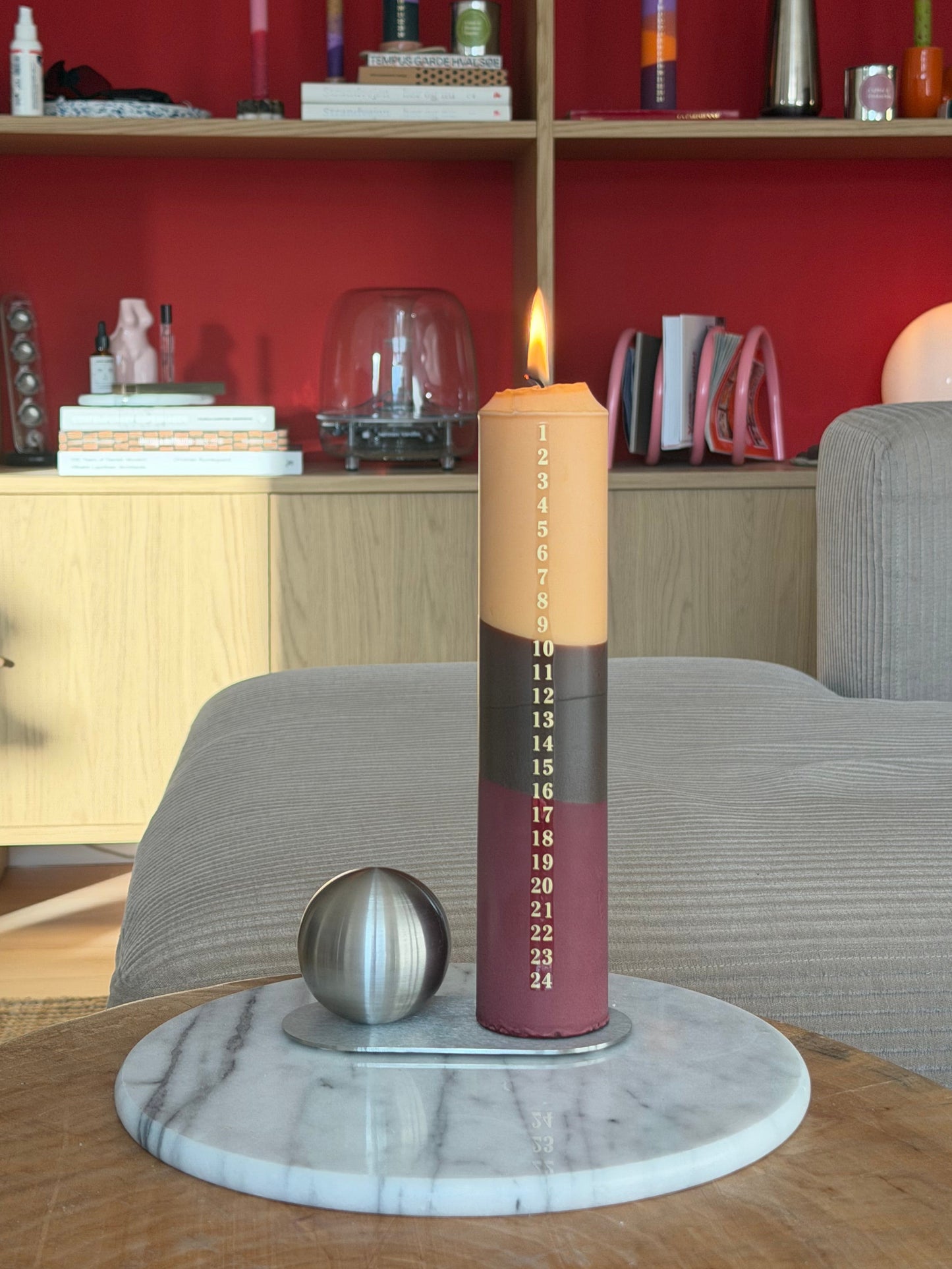 Stainless Steel Candle Holder with a ball