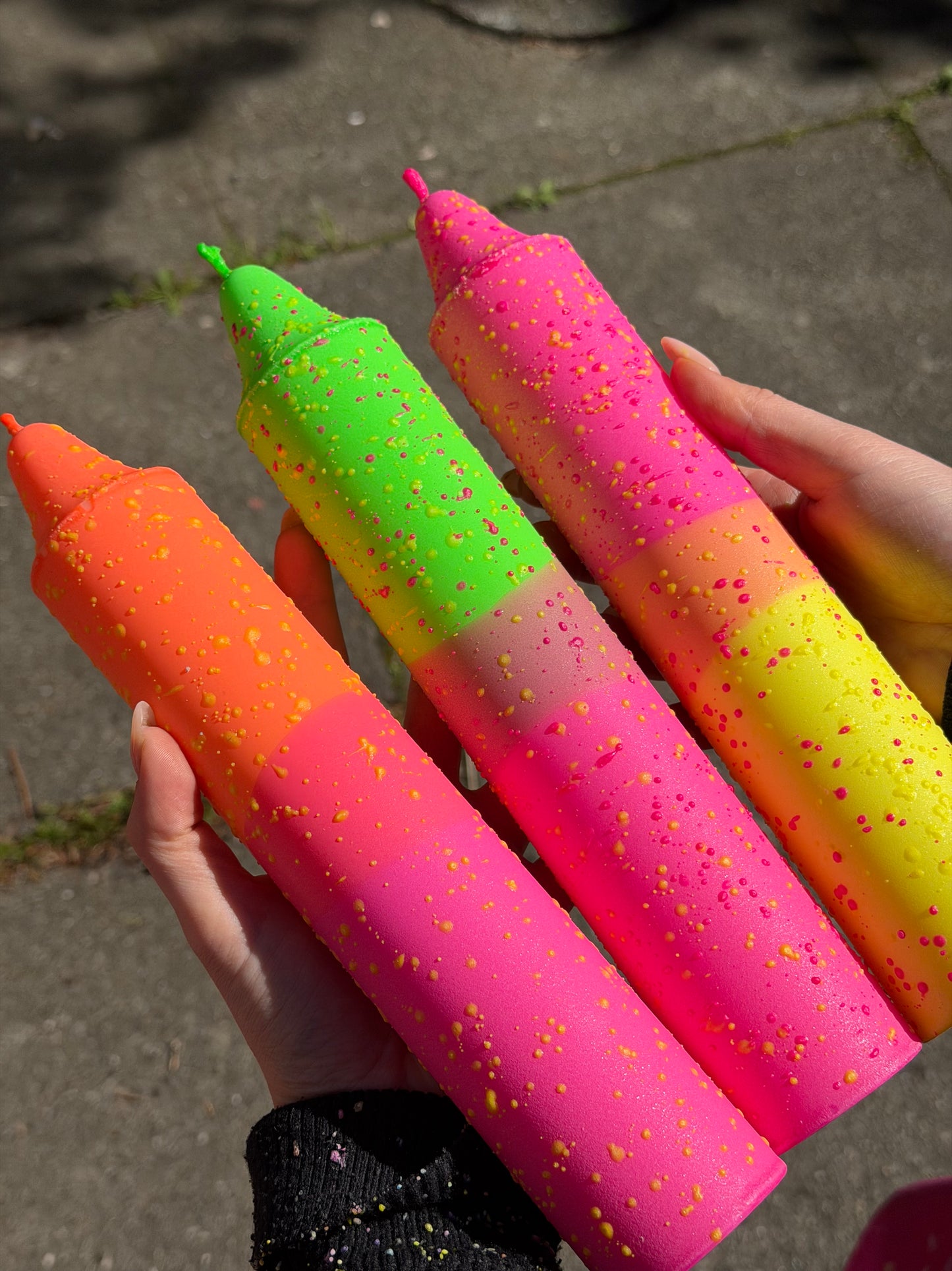 Block Candle, Summer Neon Confetti Mix