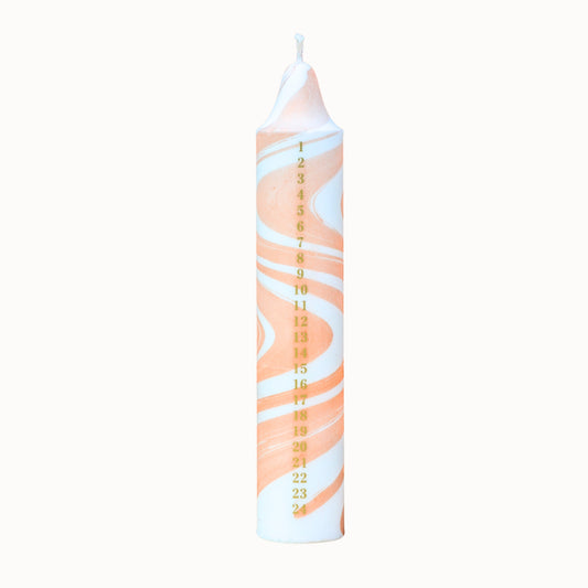 Advent Candle, Kalenderlys Marble Gold