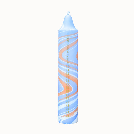 Advent Candle, Kalenderlys Marble Blue