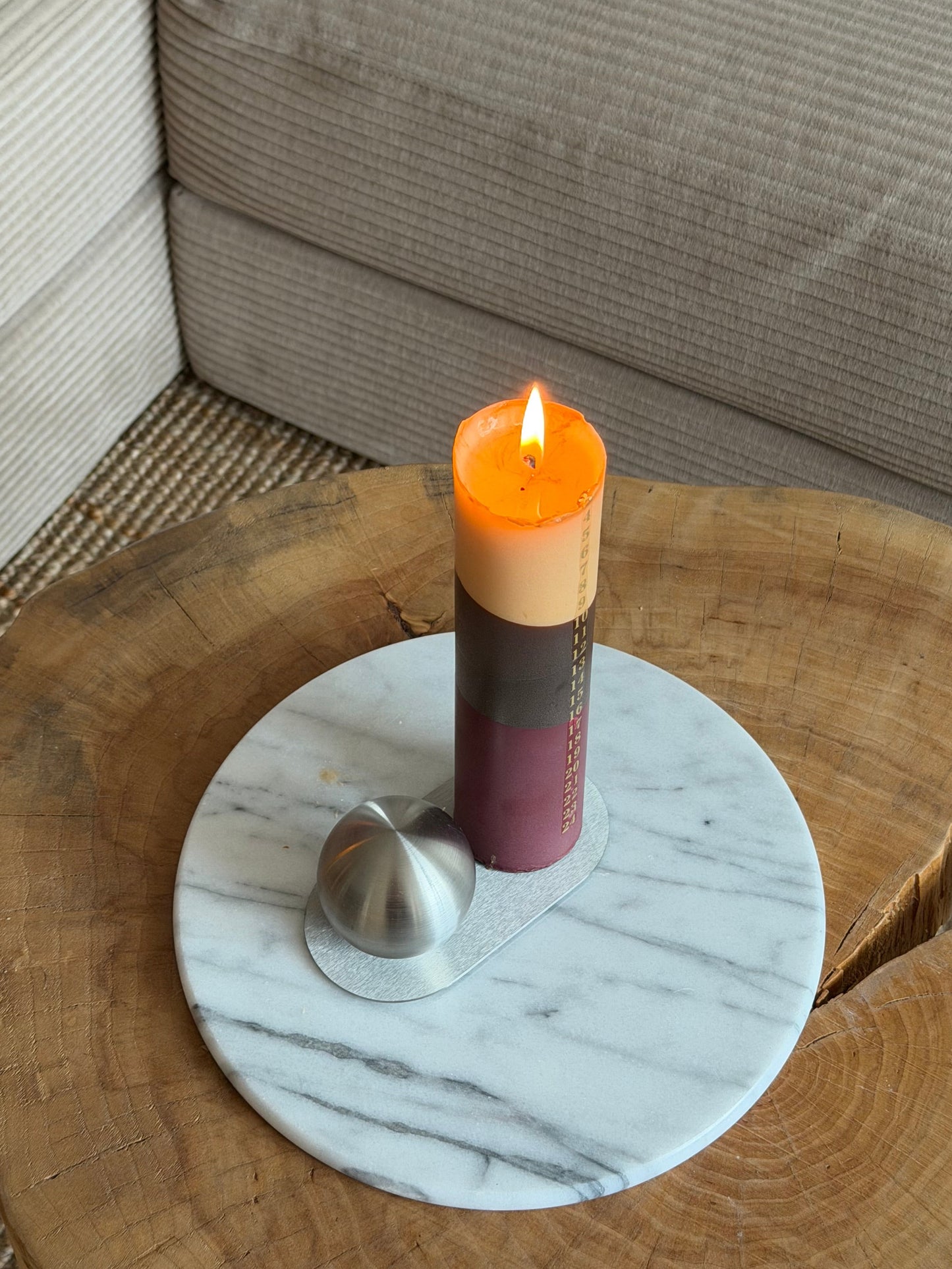 Stainless Steel Candle Holder with a ball