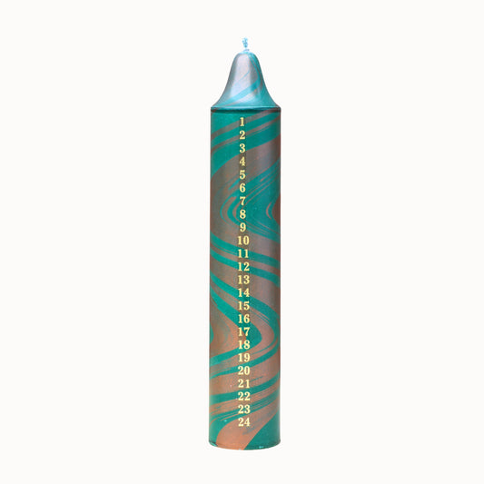 Advent Candle, Kalenderlys Marble Green