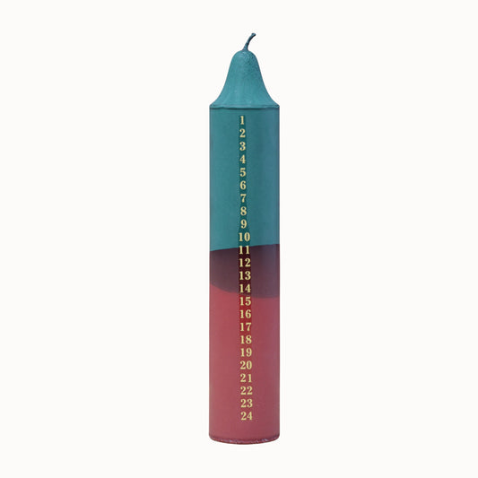 Advent Candle, Kalenderlys Green / Red