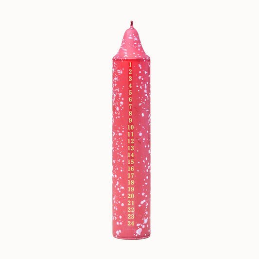 Advent Candle, Kalenderlys Confetti Red