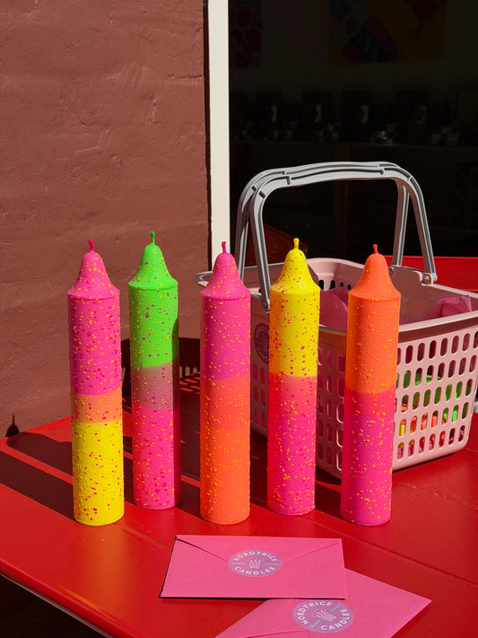 Block Candle, Summer Neon Confetti Mix