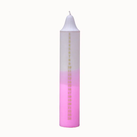 Advent Candle, Kalenderlys Beige & Pink