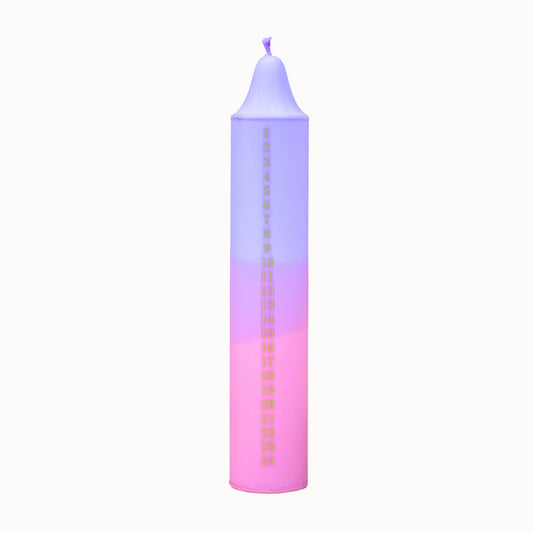 Advent Candle, Kalenderlys Purple & Pink