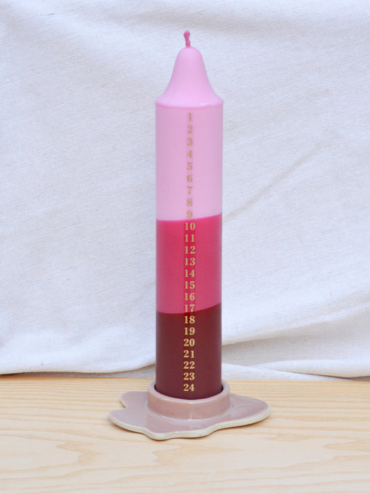 Ceramic Advent Candle Holder Beige