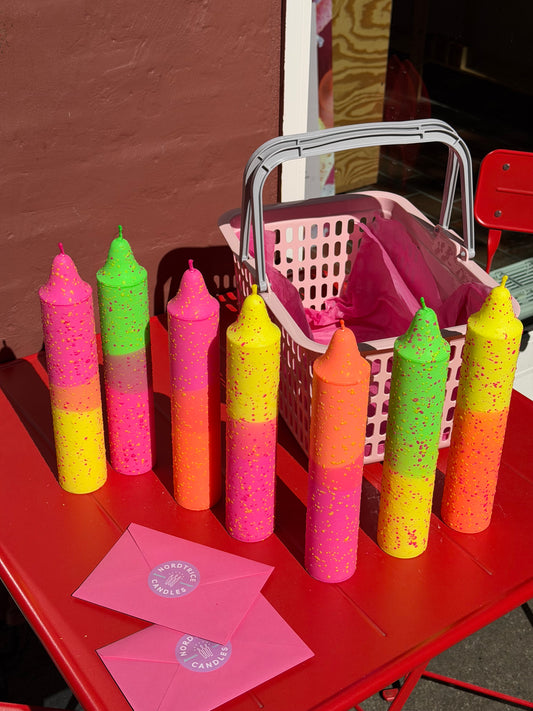 Block Candle, Summer Neon Confetti Mix