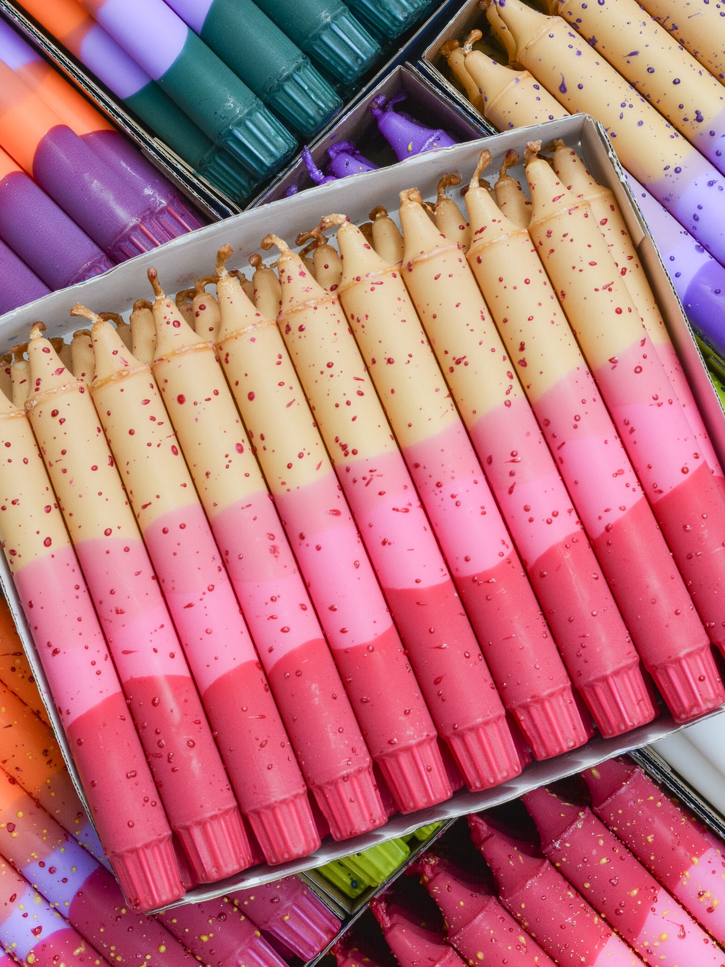 Taper candles - Strawberry Latte Confetti