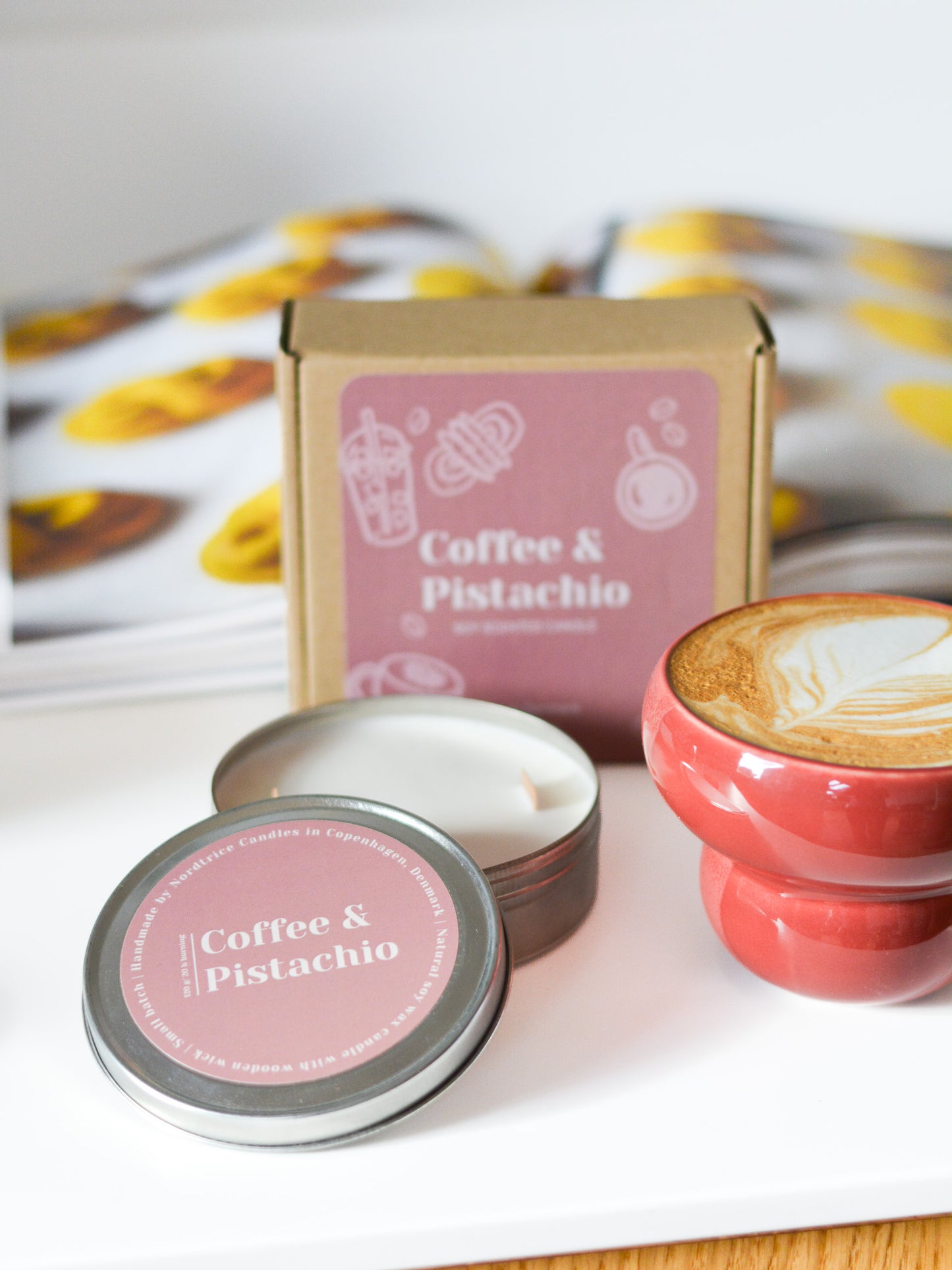 Soy Scented Candle, Coffee & Pistachio M-L-XL size