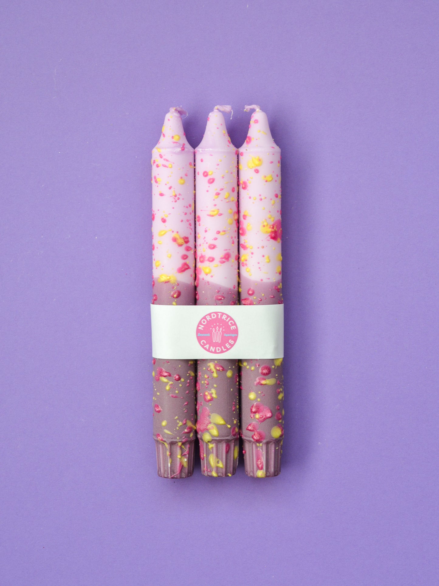 3-pack Taper Candles Lavender Confetti