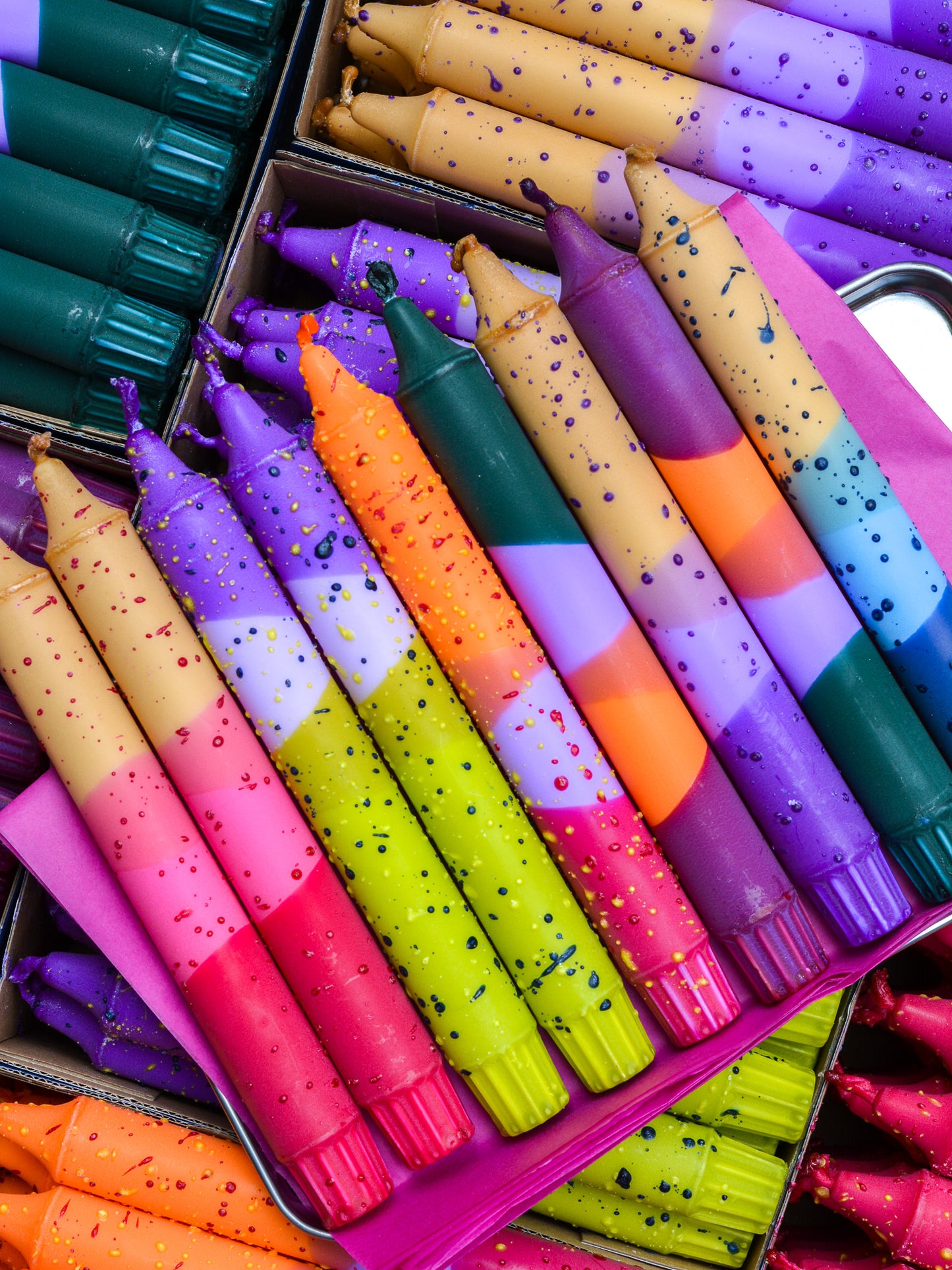 Multicoloured Green / Purple / Orange / Dark Purple