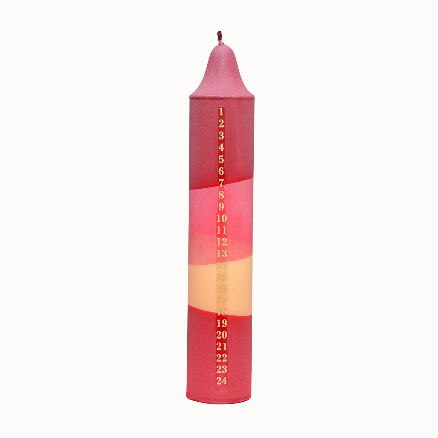 Advent Candle, Red / Fuchsia / Beige / Burgundy
