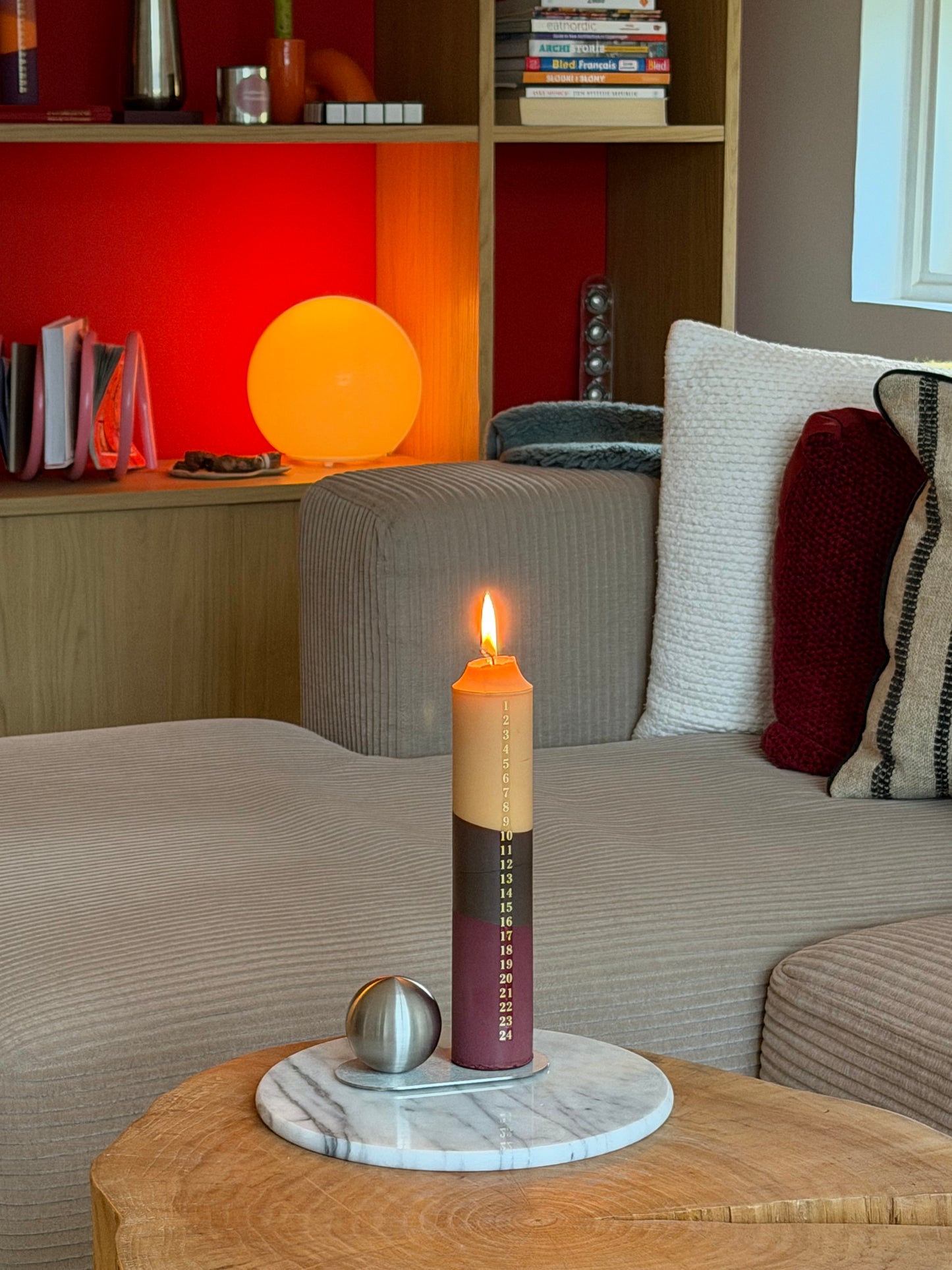Stainless Steel Candle Holder with a ball