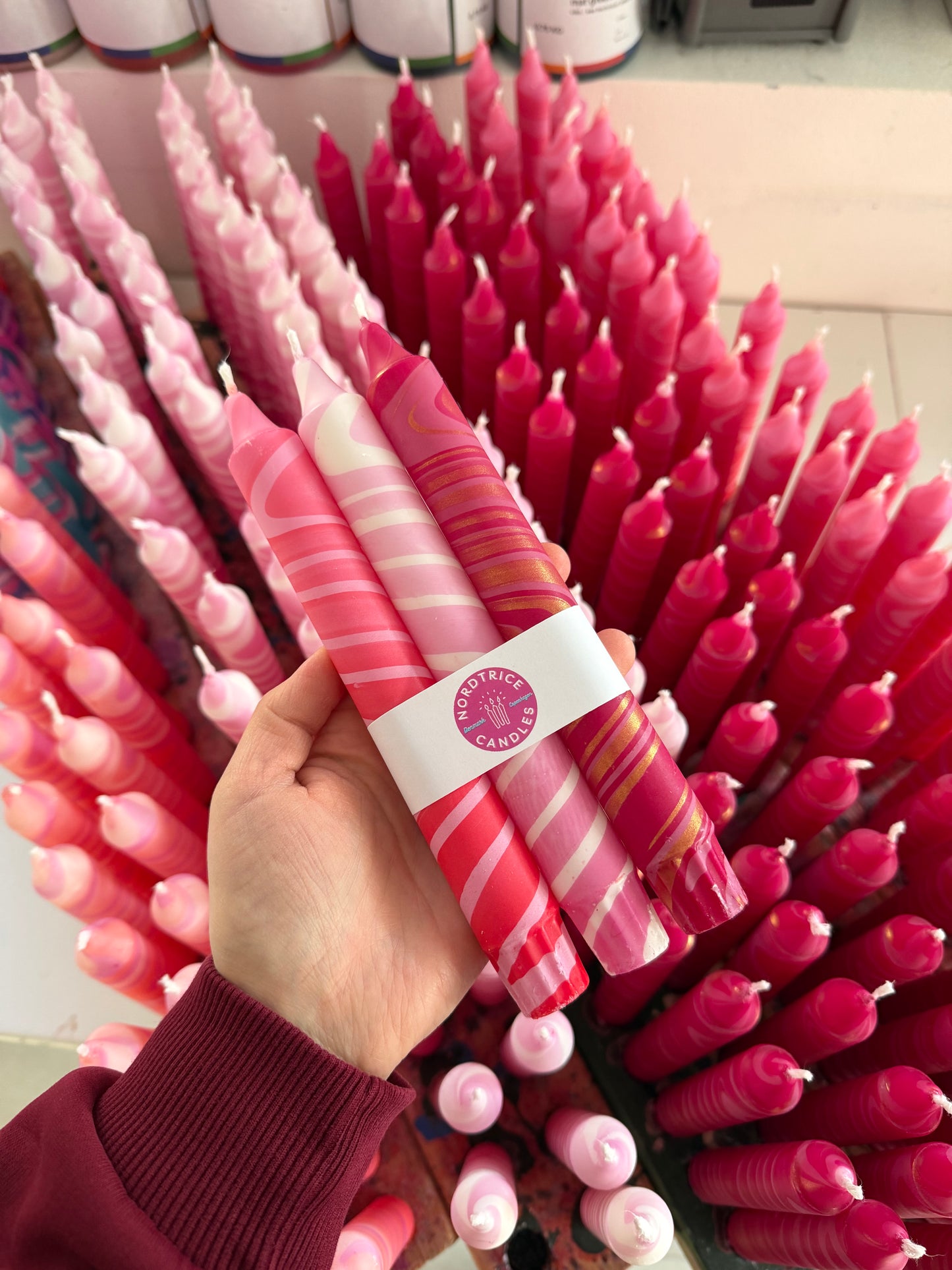 Taper Candles long marble