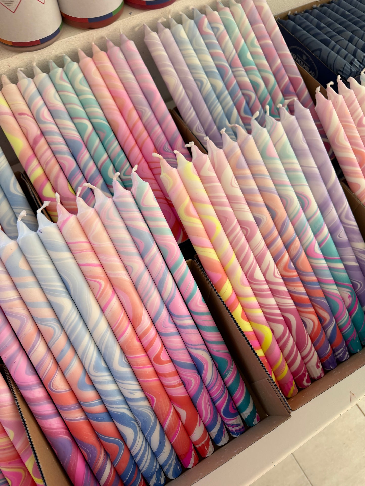 Taper Candles long marble