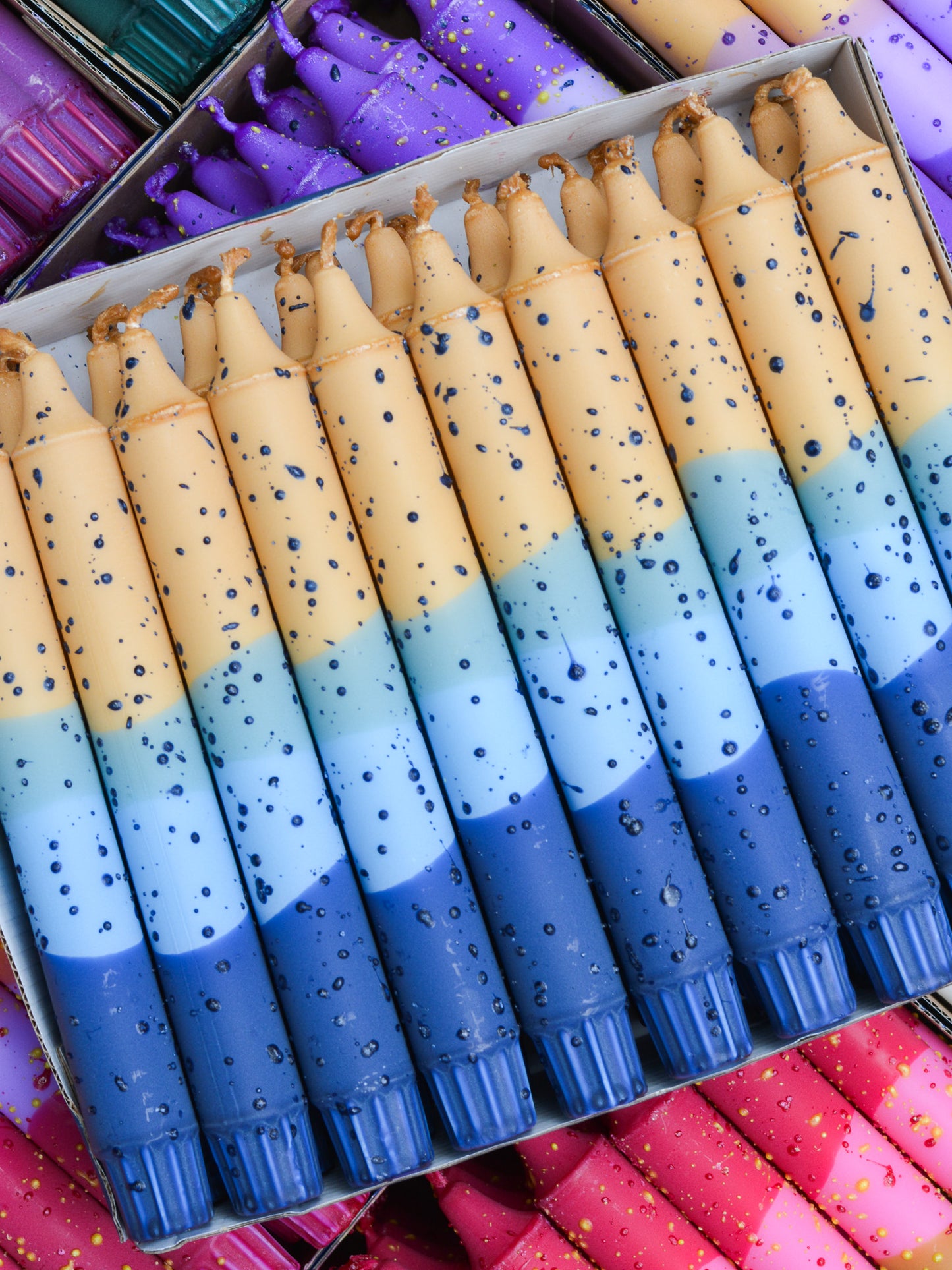 Taper candles - Blueberry Latte Confetti