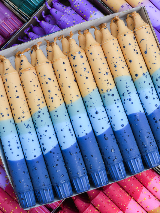 Taper candles - Blueberry Latte Confetti