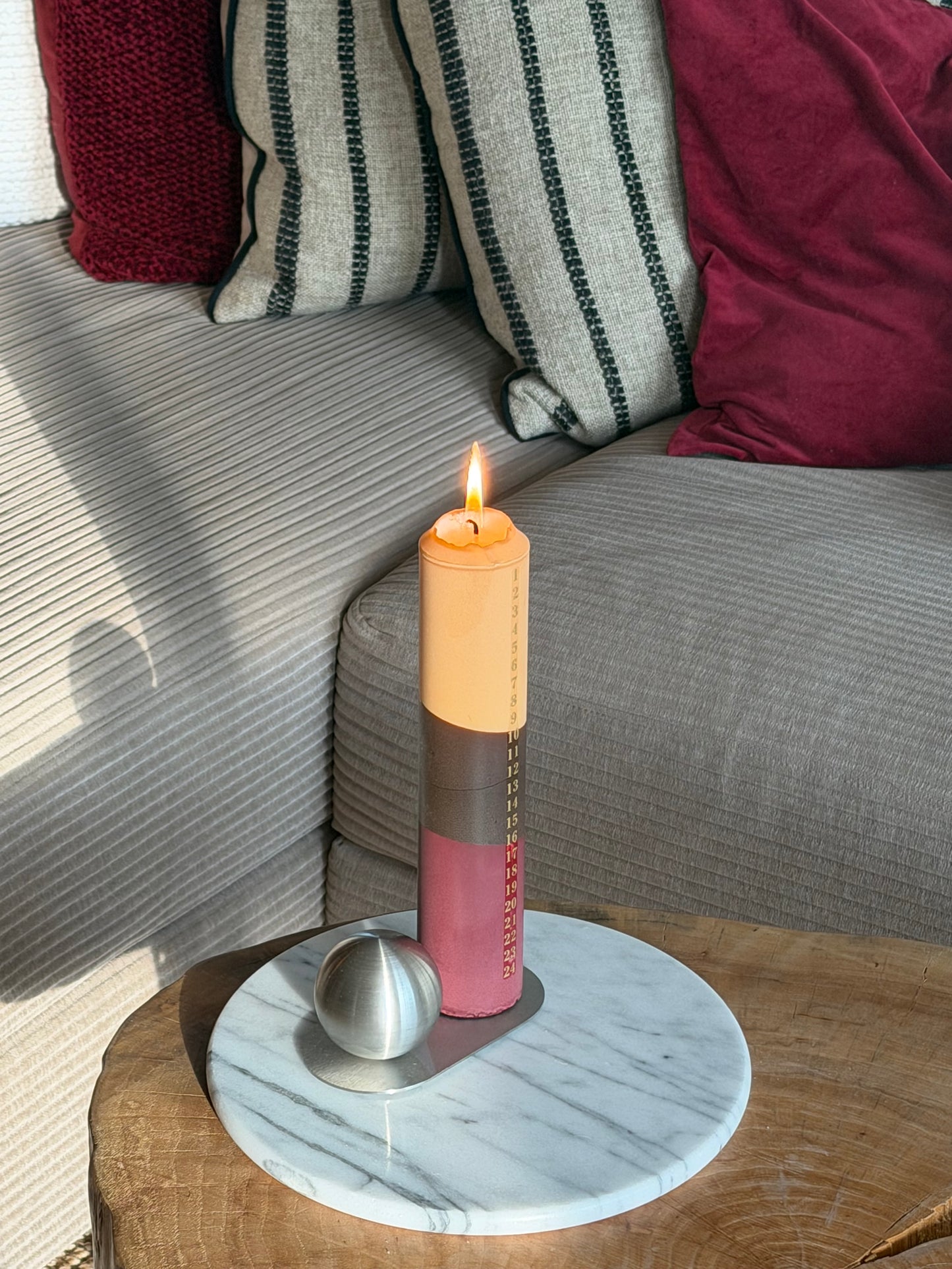 Stainless Steel Candle Holder with a ball
