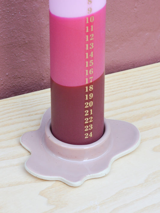 Ceramic Advent Candle Holder Beige