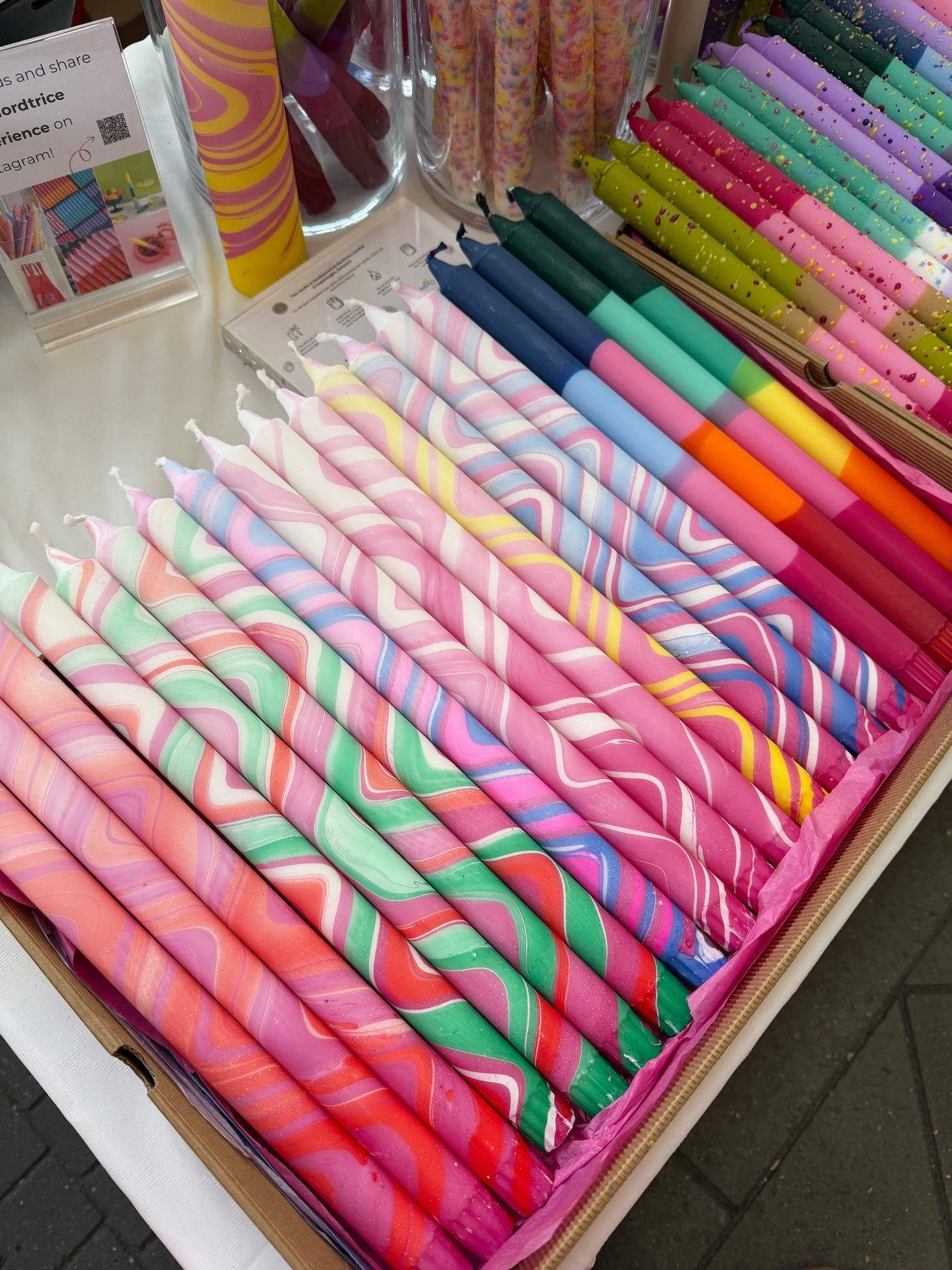 Taper Candles long marble