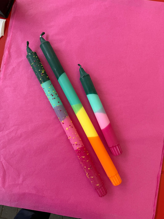 Taper Candles Multicoloured - Gin & Tonic
