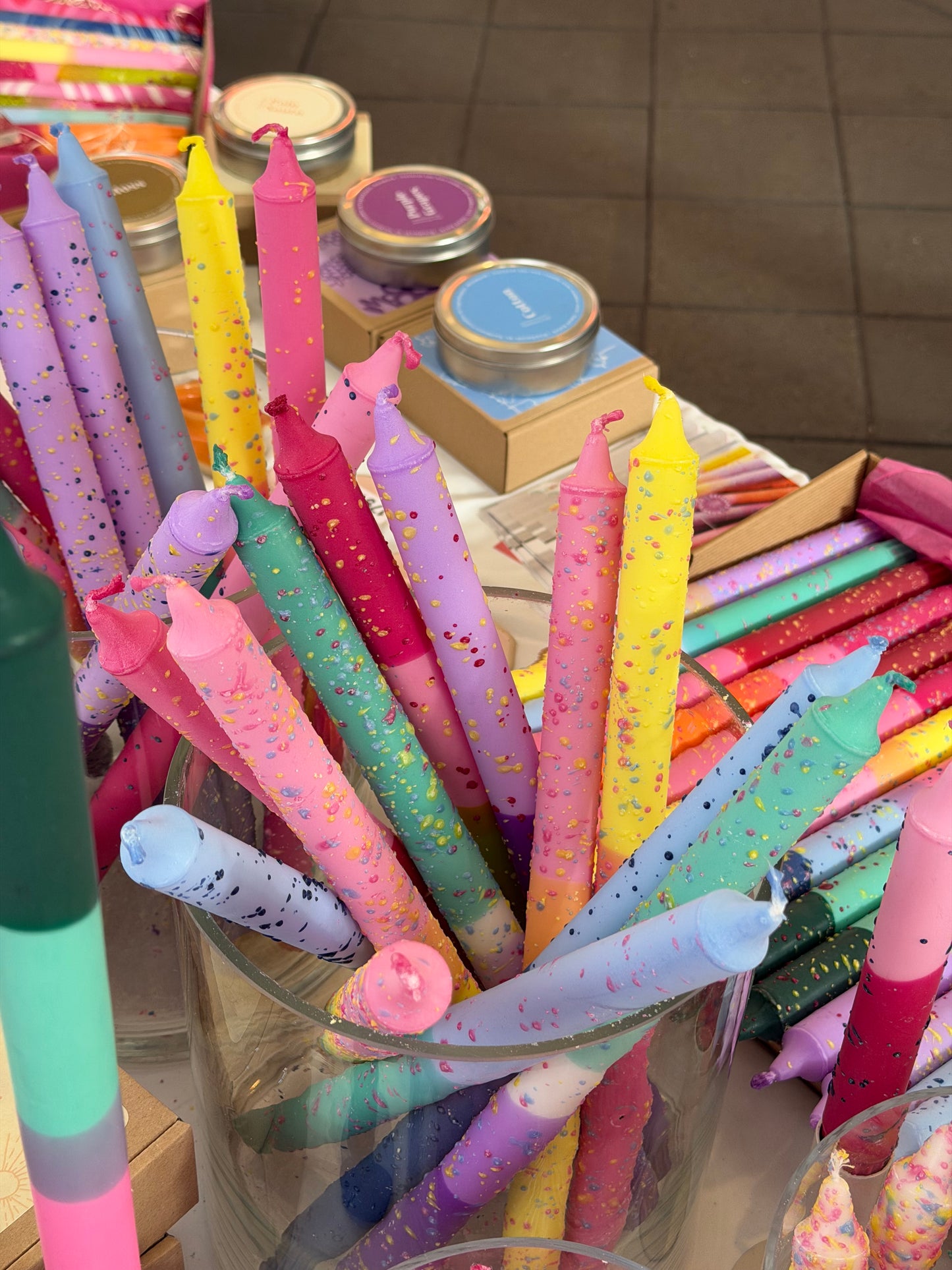 Taper Candles long confetti