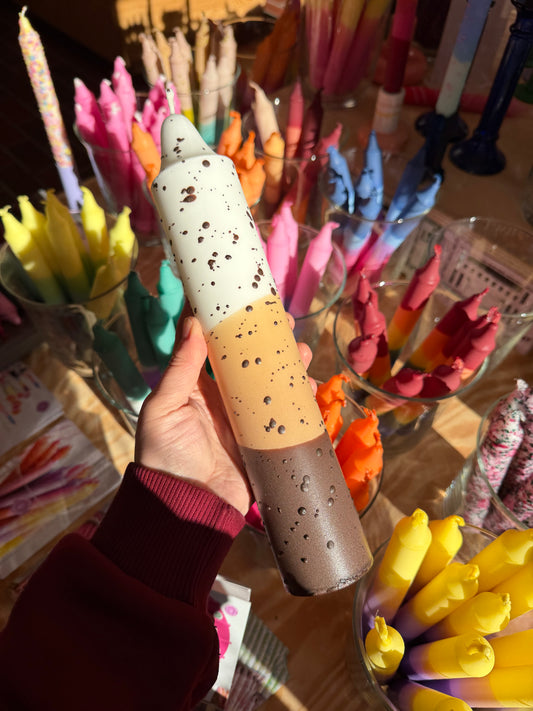 Block Candle, Cappuccino Coffee Confetti ☕️