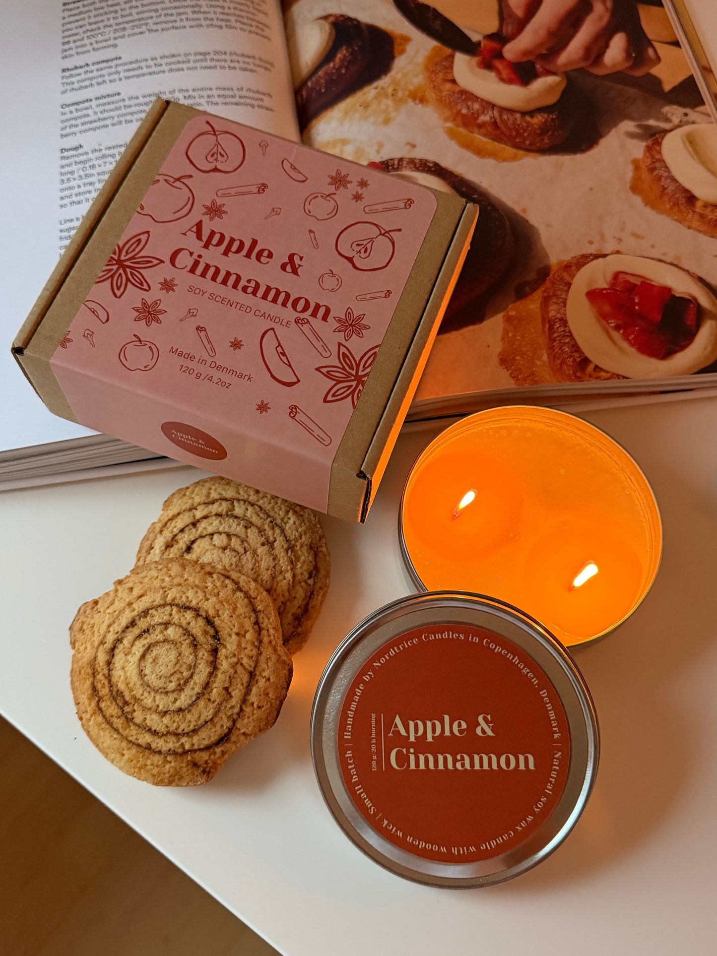 Soy Scented Candle, Apple & Cinnamon M-L-XL