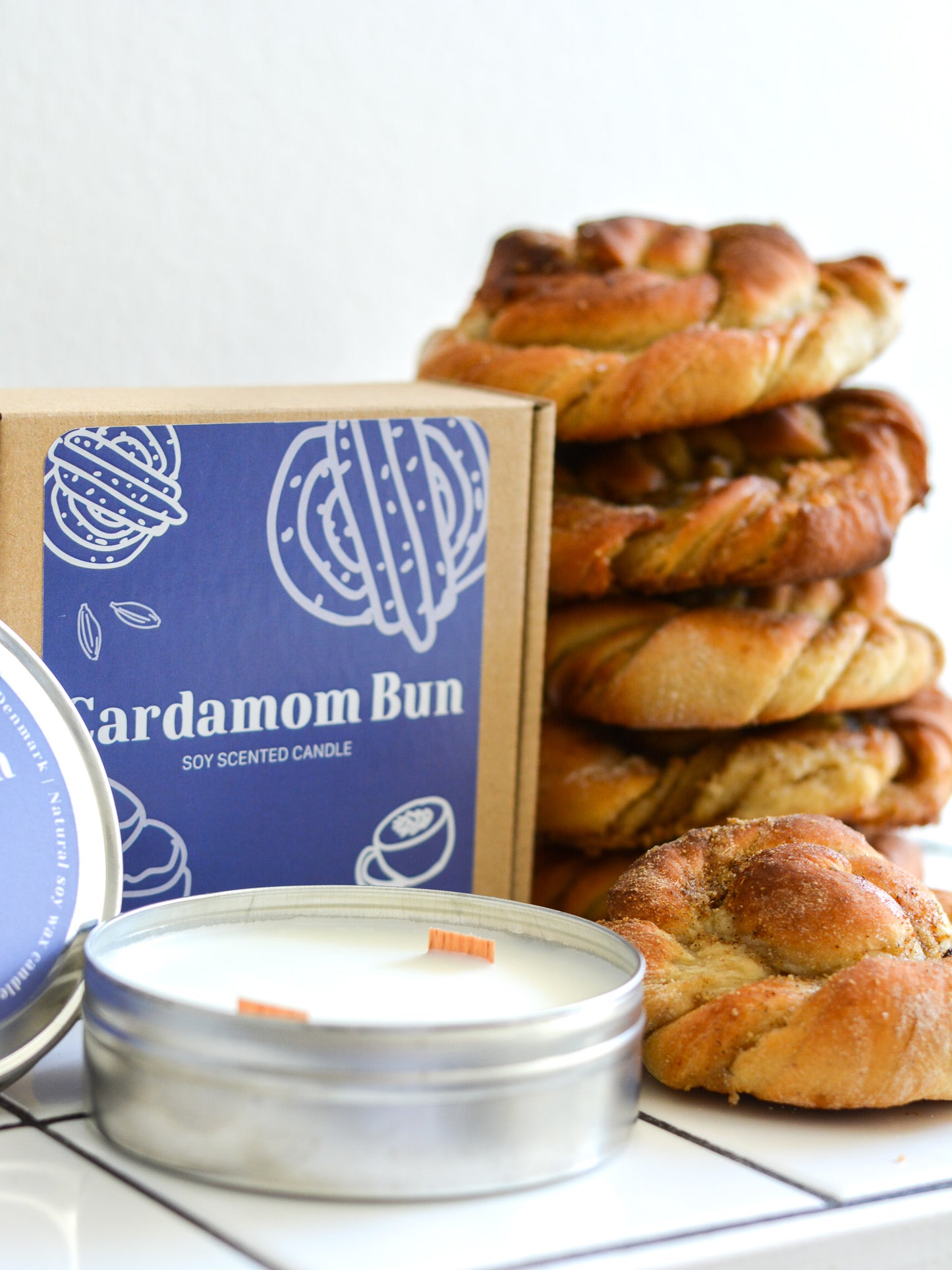 Soy Scented Candle, Cardamom bun M-L-XL size