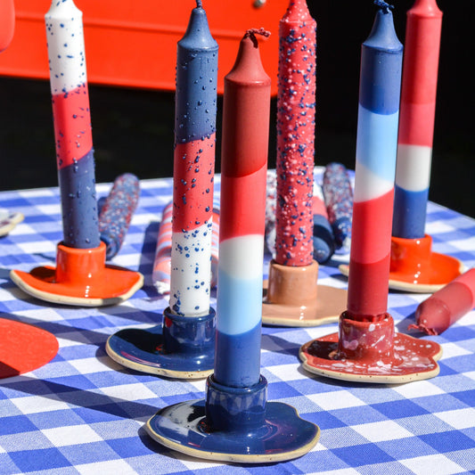 Ceramic Candle Holder Navy Blue