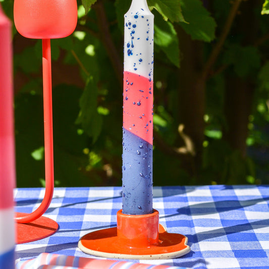 Ceramic Candle Holder Red
