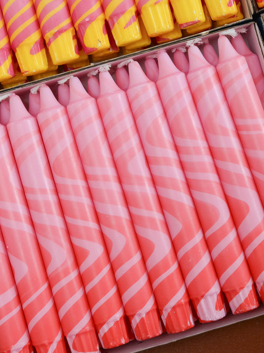 Summer Marble Candles - Pink / Red
