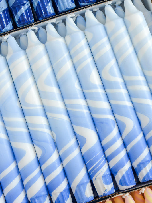 Summer Marble Candles - Light Blue