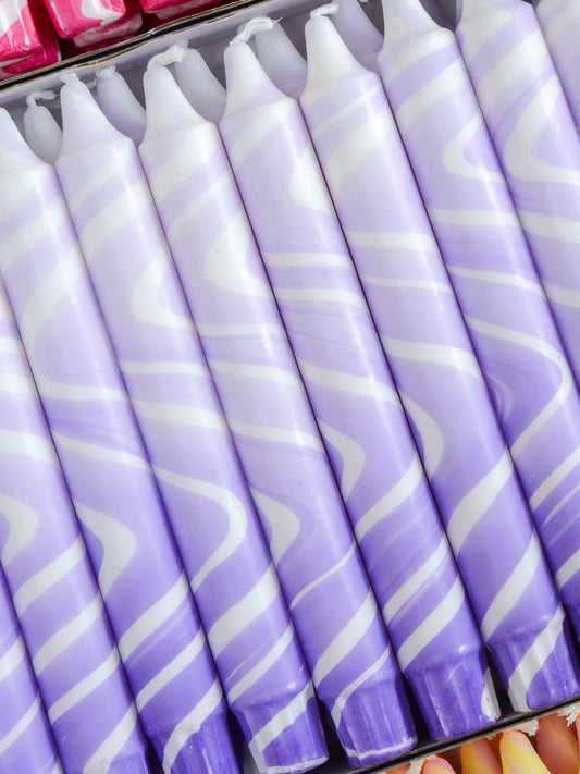 Summer Marble Candles - Purple Marble