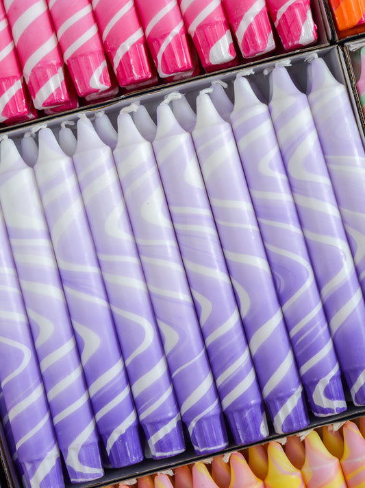 Summer Marble Candles - Purple Marble