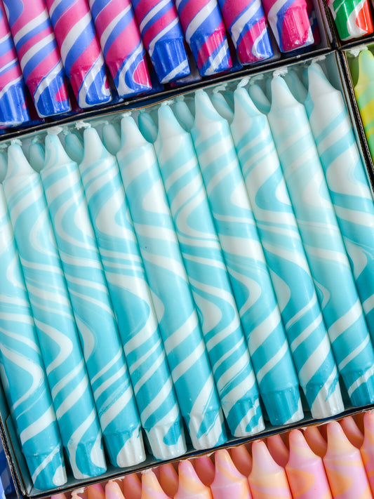 Summer Marble Candles - Pure turquoise
