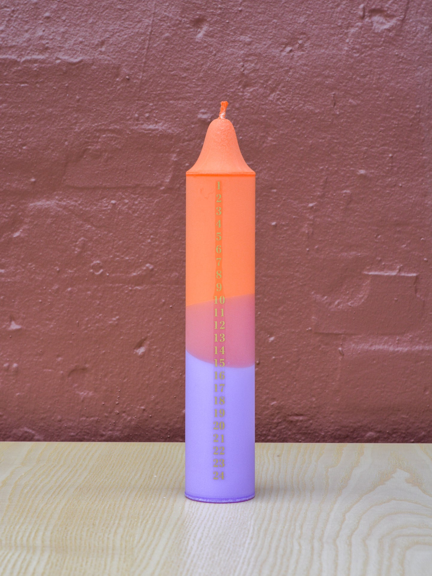 Advent Candle, Kalendelys Orange & Purple