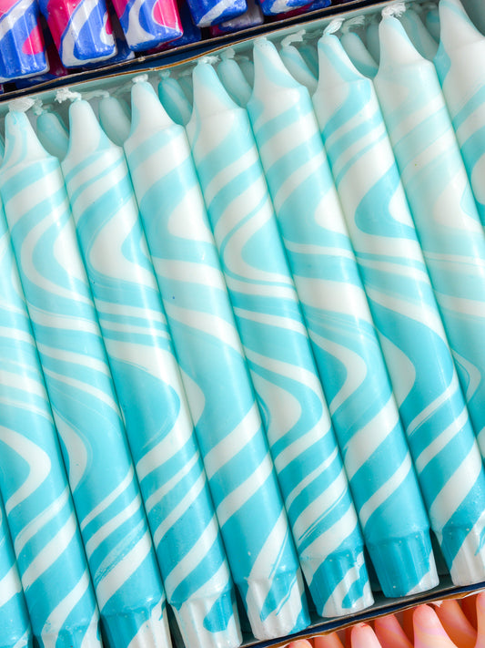 Summer Marble Candles - Pure turquoise