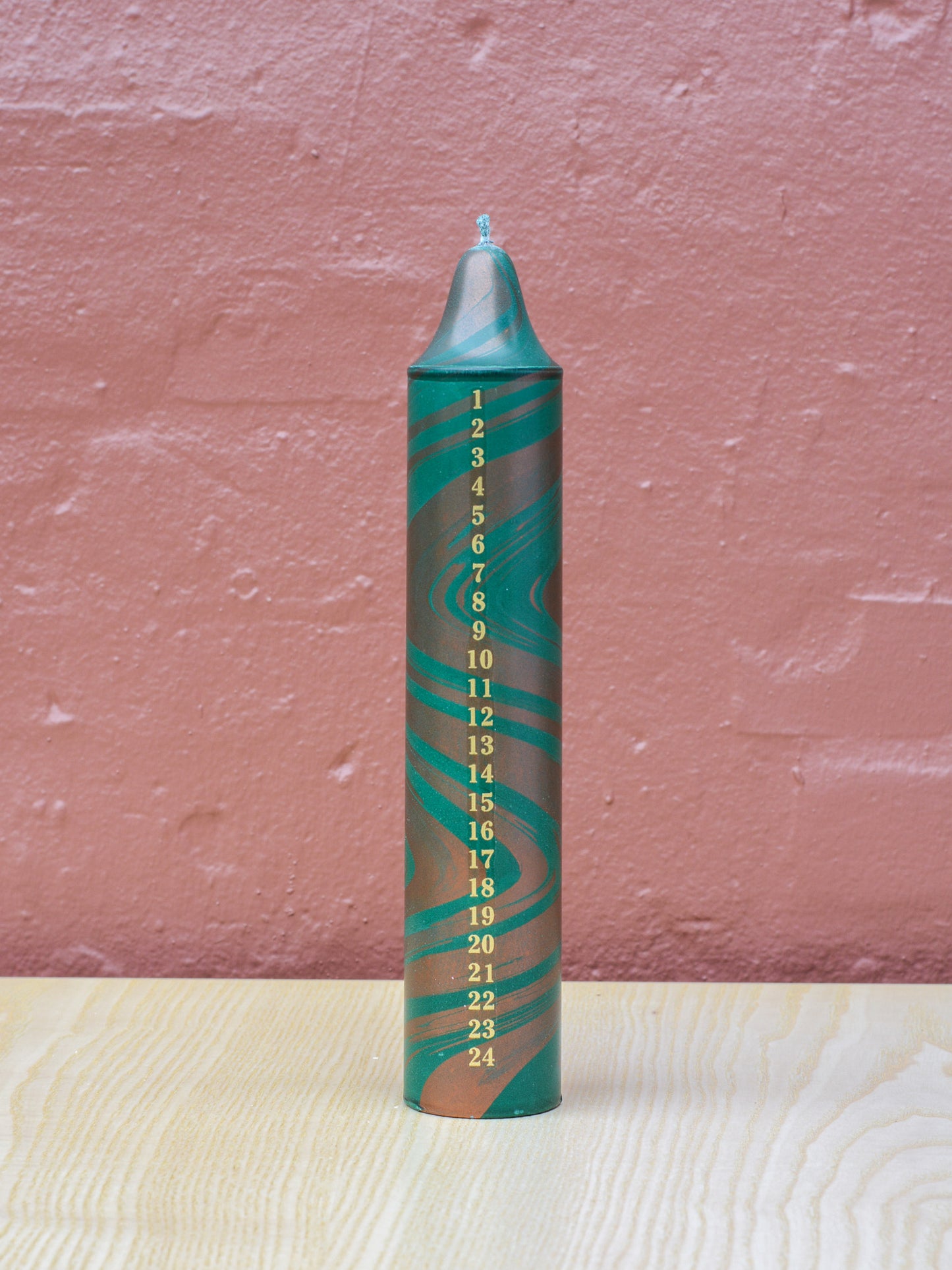Advent Candle, Kalenderlys Marble Green
