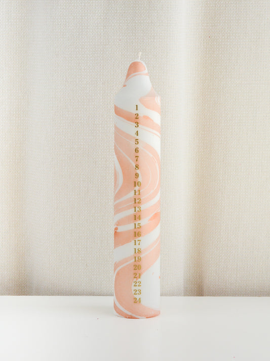Advent Candle, Kalenderlys Marble Gold