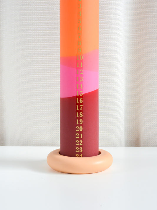 Chunky Advent Candle Holder Orange