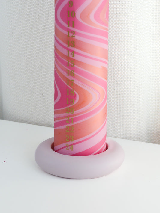 Chunky Advent Candle Holder Pink